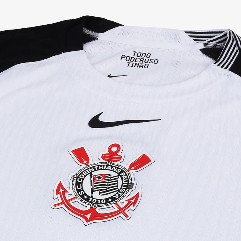 Camisa Corinthians I 25/26 Jogador Nike Masculina - Branco+Preto