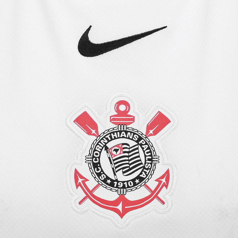 Camisa Corinthians I 25/26 Torcedor Nike Feminina - Branco+Preto