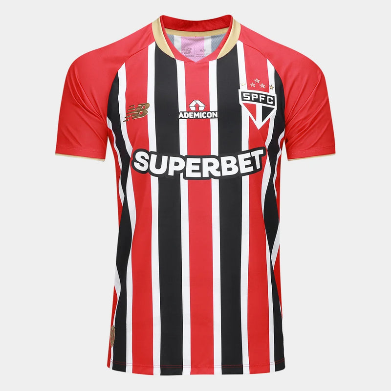 Camisa São Paulo 25/26 Away Jogador Masculina - Branco+Vermelho