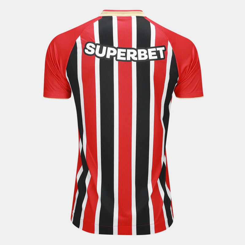 Camisa São Paulo 25/26 Away Jogador Masculina - Branco+Vermelho